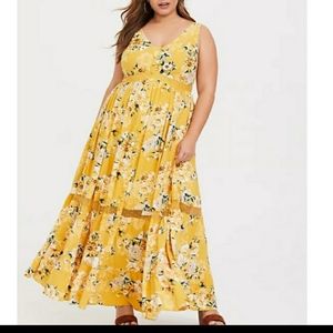 ISO Torrid Yellow Challis Dress Size 4